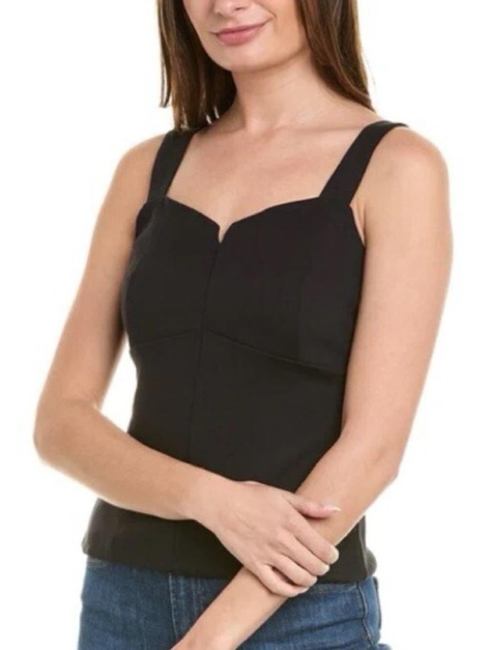 CAbi Black Structured Sweetheart Camisole